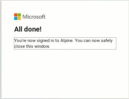 Success! Alpine can read and send email in Outlook